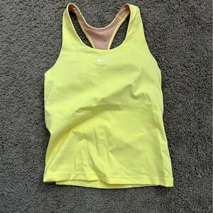 Nike tank top pre padded size 2 yellow
